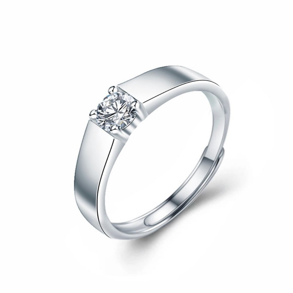 Certified 2ct. t.w. Diamond Moissanite Mens Engagement Ring NEW - Picture 4 of 7